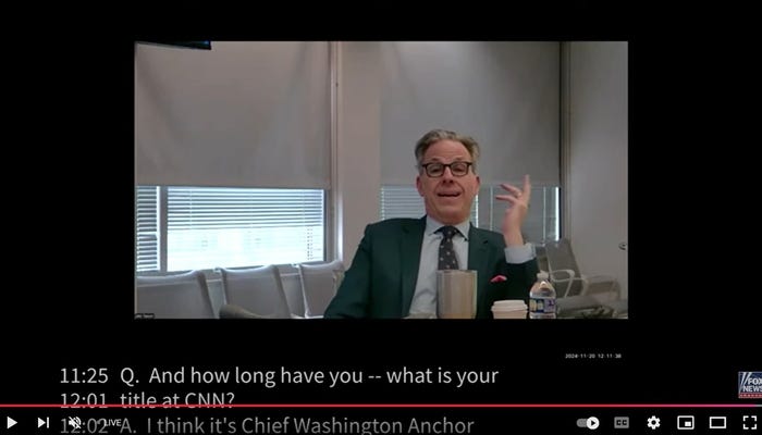 Jake Tapper Seemingly Lies in Deposition Testimony for Defamation Case