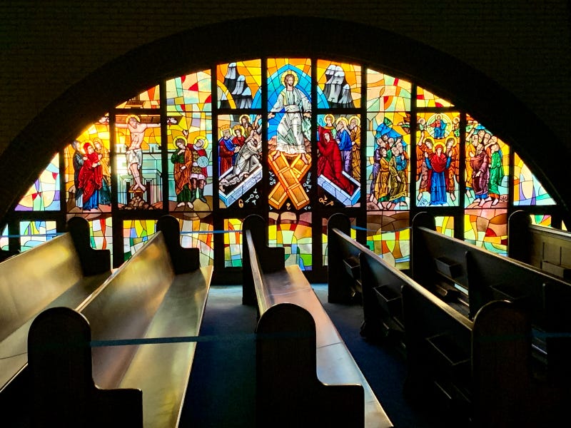 Interior View of Greek Orthodox Church: Stained Glass Windows - Greensboro  Daily Photo