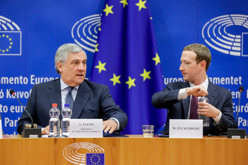 Meeting with Mark Zuckerberg at the European Parliament