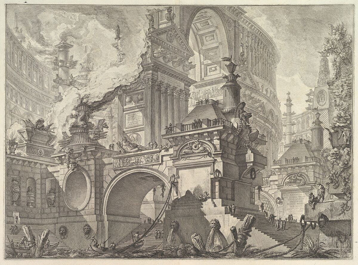 Gravure de l'artiste Giovanni Battista Piranesi 