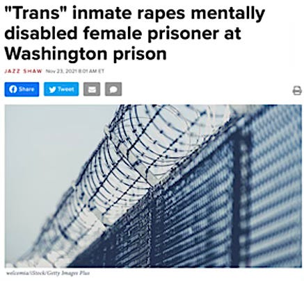 Women raped by trans males in prison, WA Sate