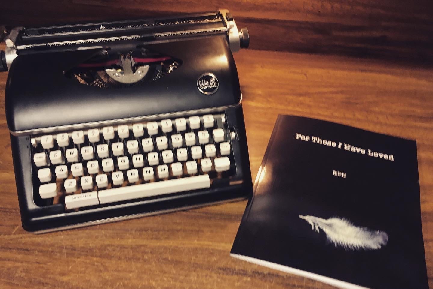 Typewriter and book cover art