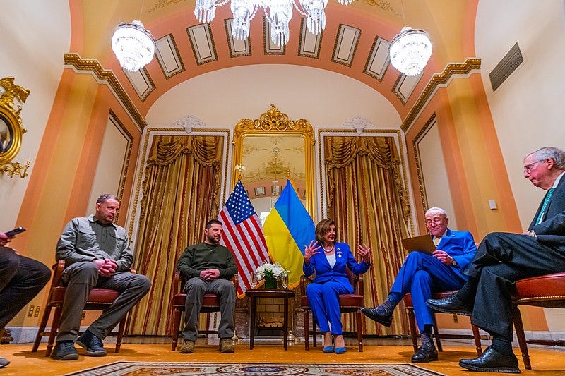 File:Nancy Pelosi, Volodimir Zelensky, Chuck Schumer, Andriy Yermak and Mitch McConnell.jpg