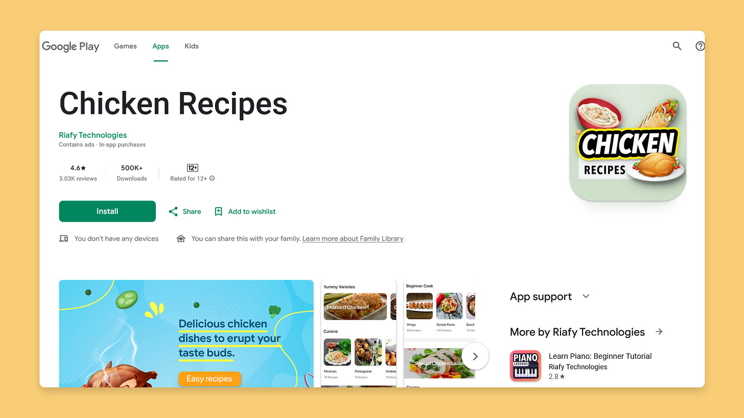 Chicken recipes app