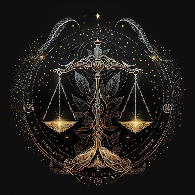 Premium Photo | Libra zodiac sign wallpaper square dark
