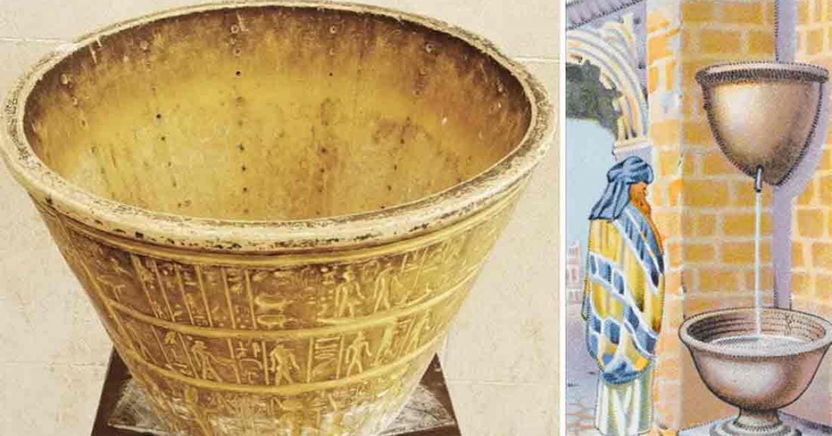 Images of the Ancient water clock, the Egyptian Clepsydra. Source: Left; Archivist/Adobe Stock, Right; Egypt Museum