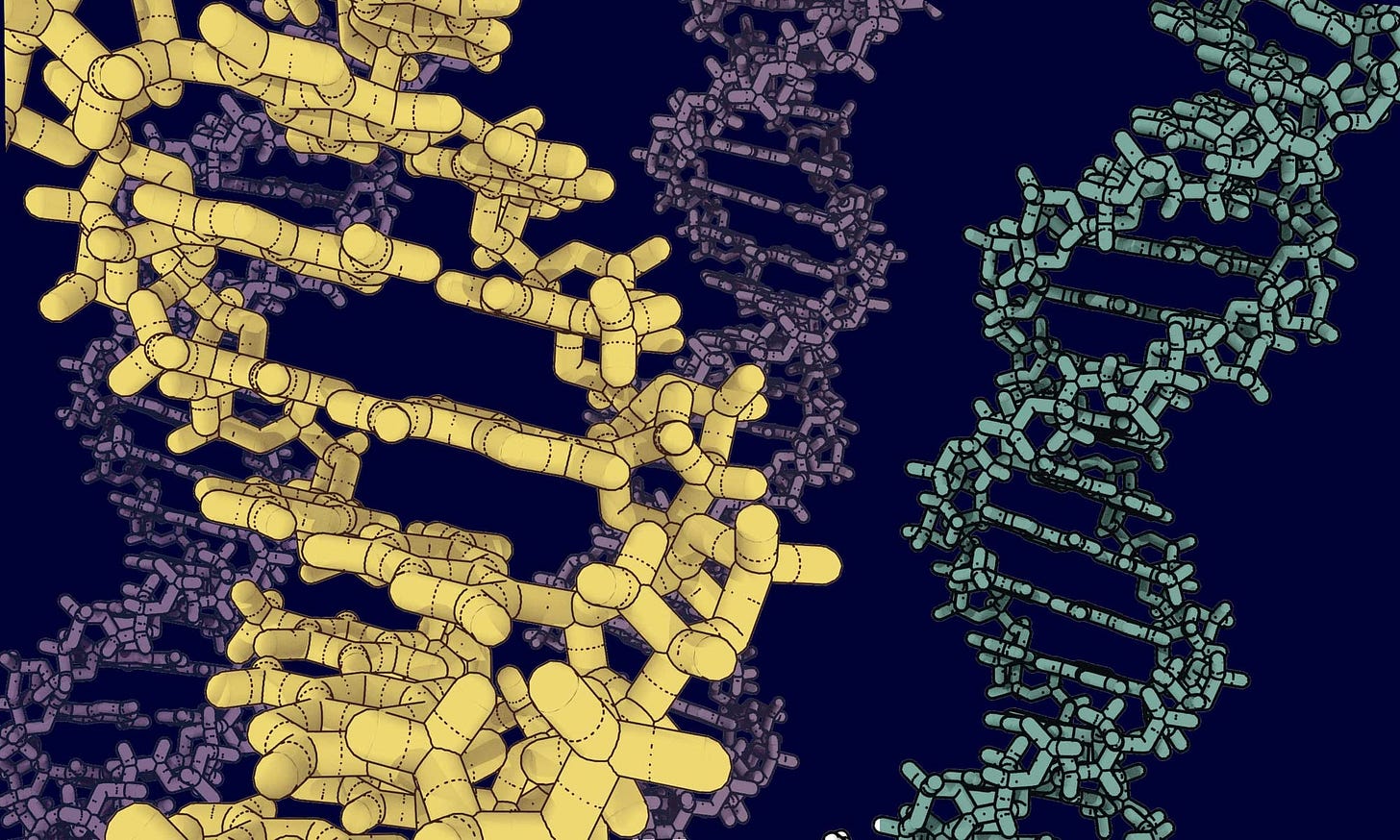 Art illustration of DNA strands