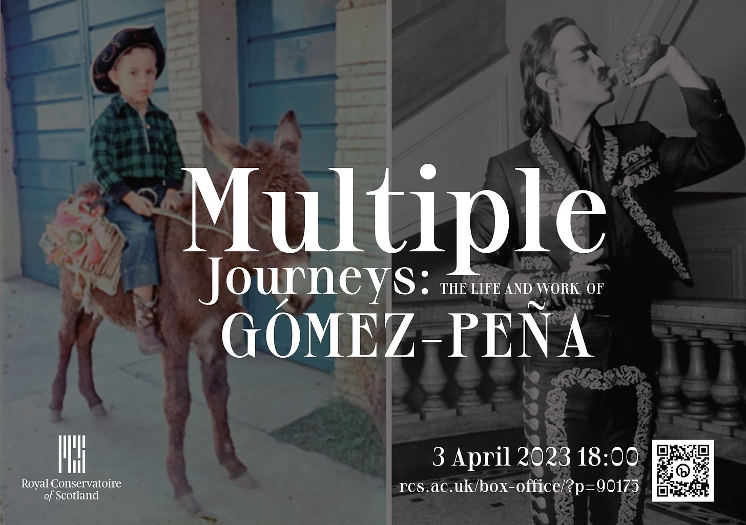 poster for event Multiple Journeys: The Life and Work of Gomez Pena