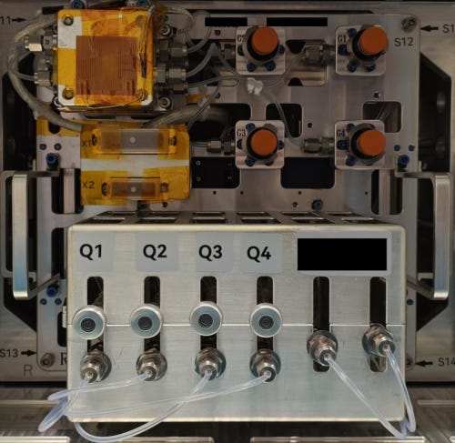 The experiment drawer for testing the creation of rocket fuels through artificial photosynthesis.