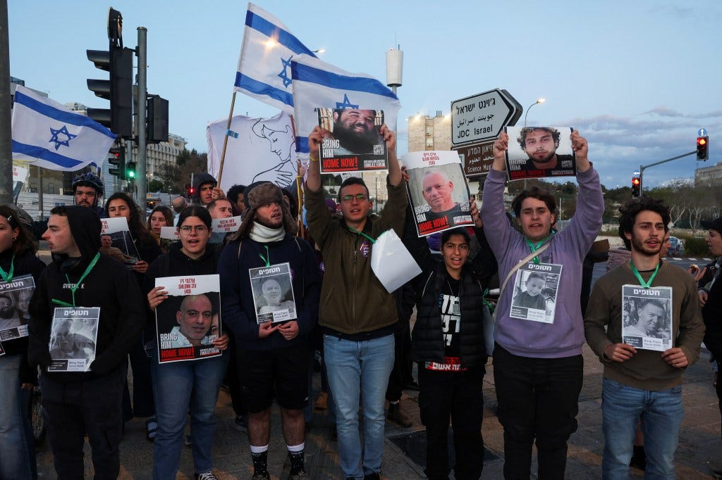 Israelis have held rallies in Tel Aviv and Jerusalem demanding the immediate ratification of a cease-fire deal to free their loved ones.