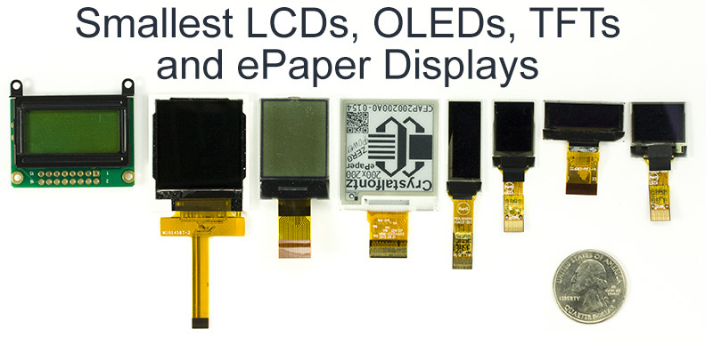 Smallest OLED, ePaper and LCD displays