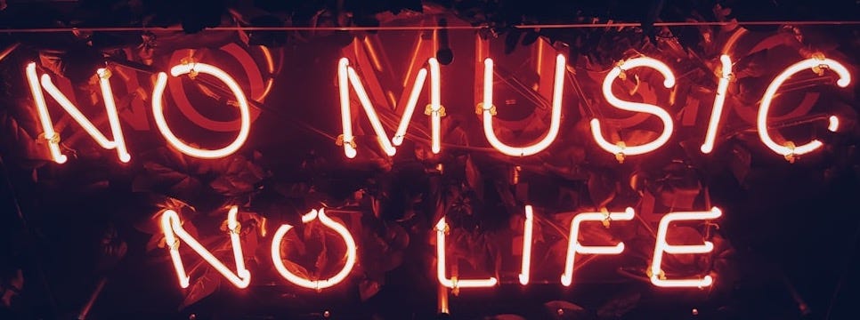 red no music no life signage red no music no life signage