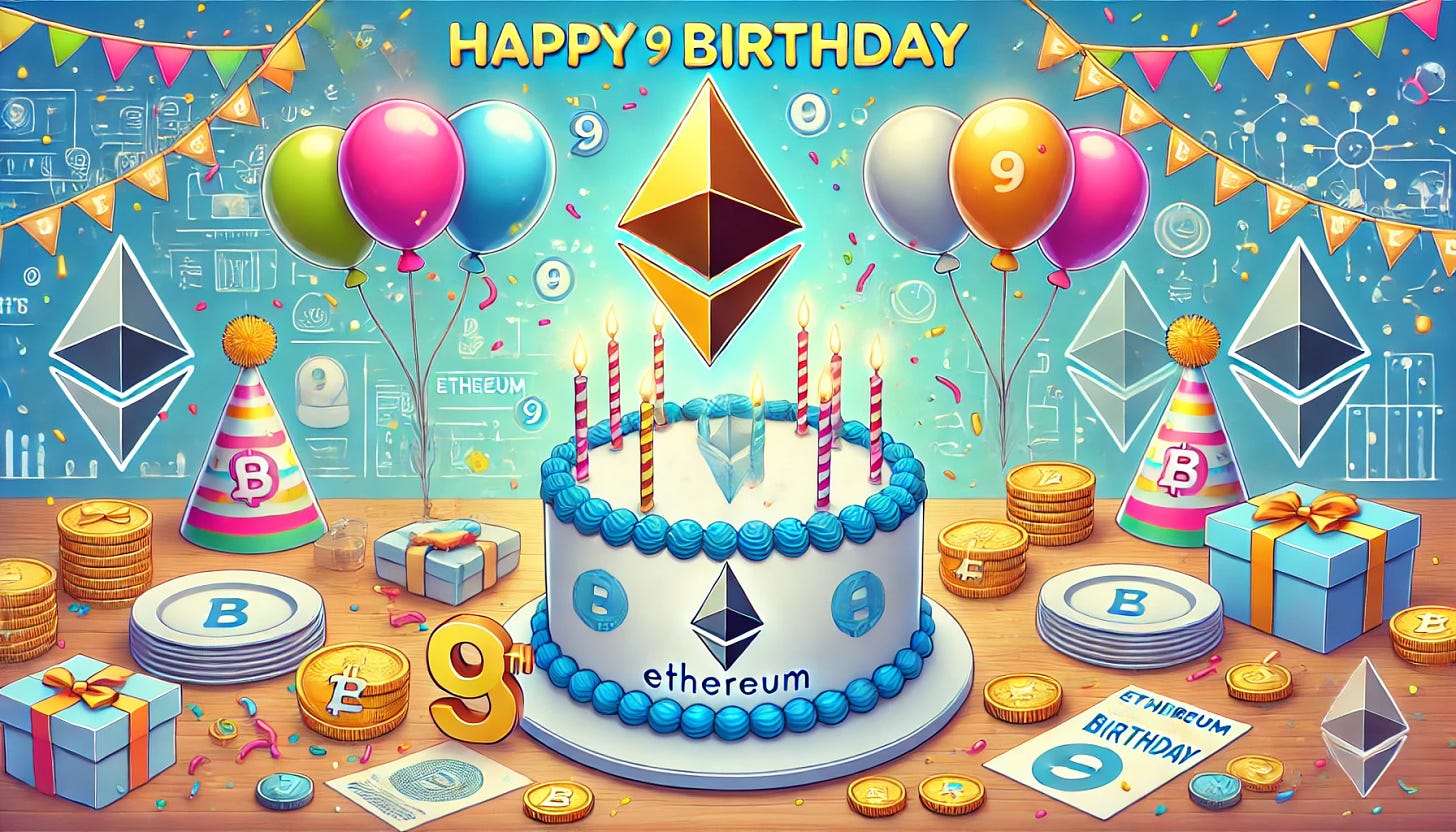 Ethereum Celebrates 9th Birthday; Analyst Predicts Imminent Altcoin Season  Could Push ETH to US$7,000