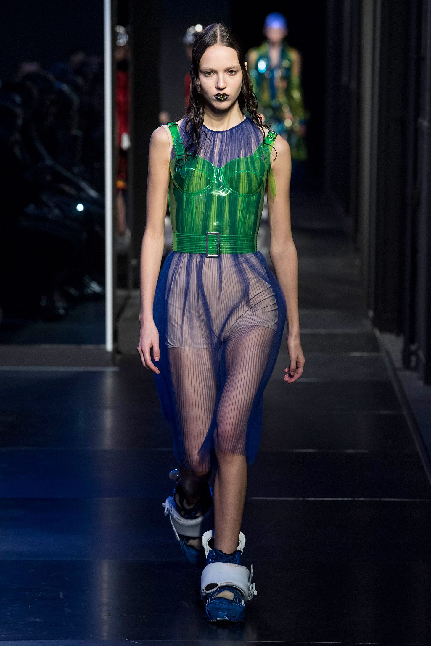 Image may contain Human Person Runway Fashion Clothing Evening Dress Gown Apparel and Robe