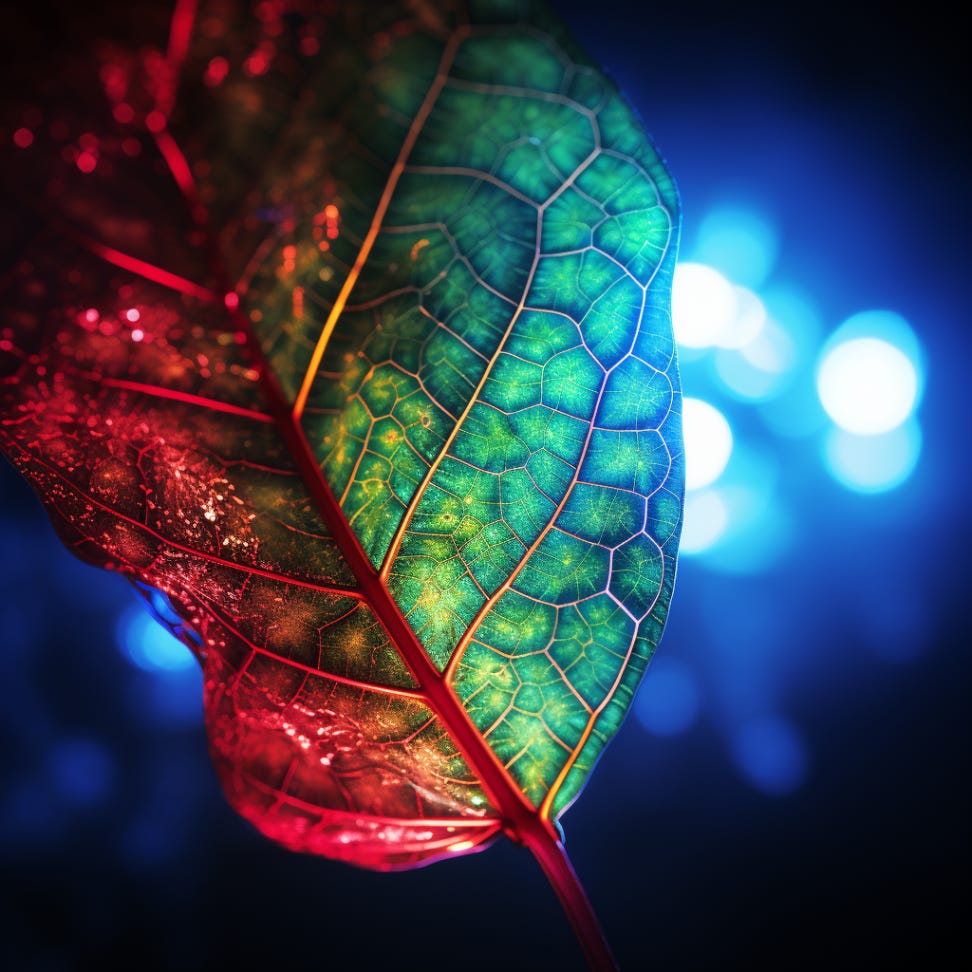 A leaf of many colors