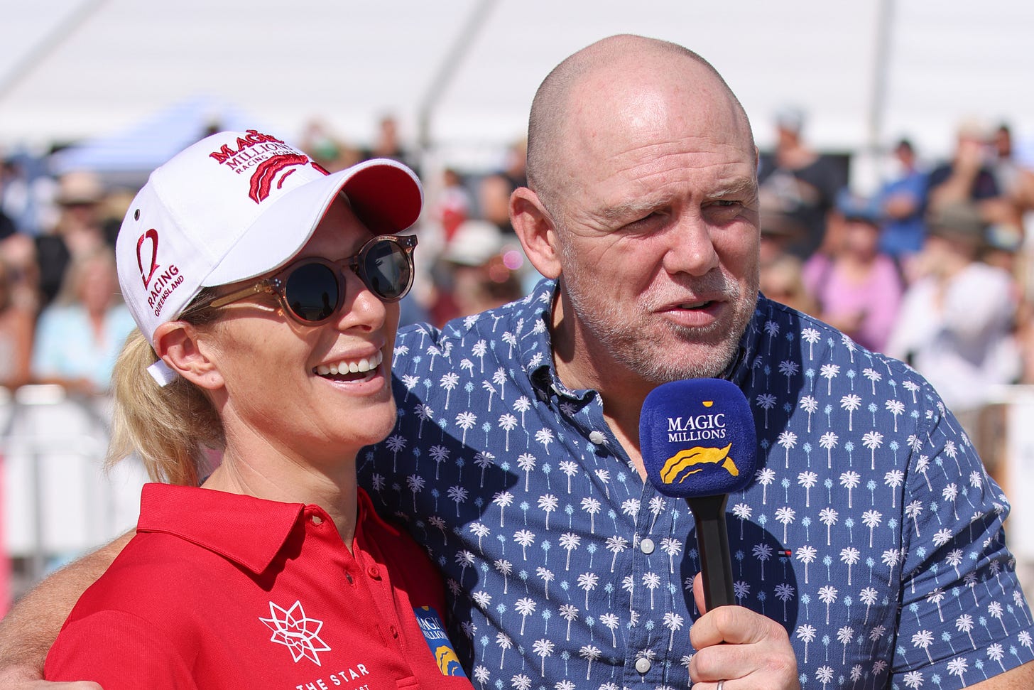 Mike and Zara at Magic Millions on beach on Australia's Gold Coast