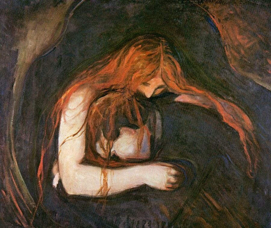 Vampire, 1893 by Edvard Munch