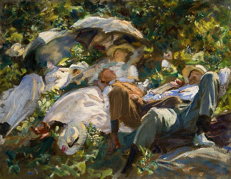 Group with Parasols (Siesta) (1904)