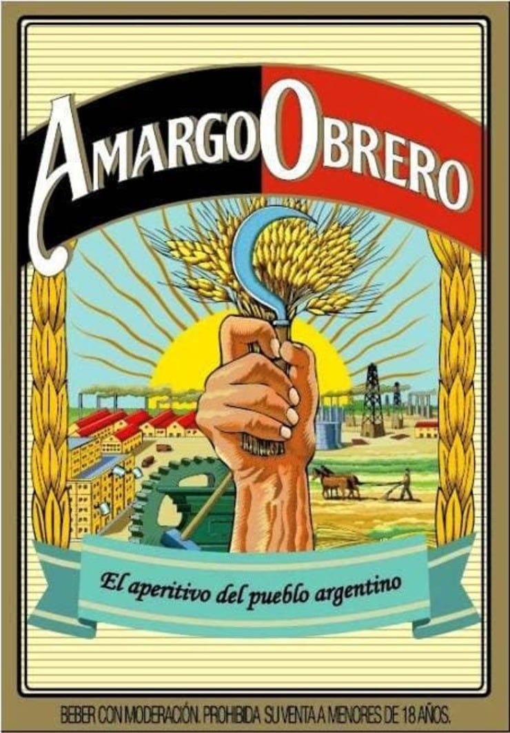 Etiqueta de tradicional bebida argentina