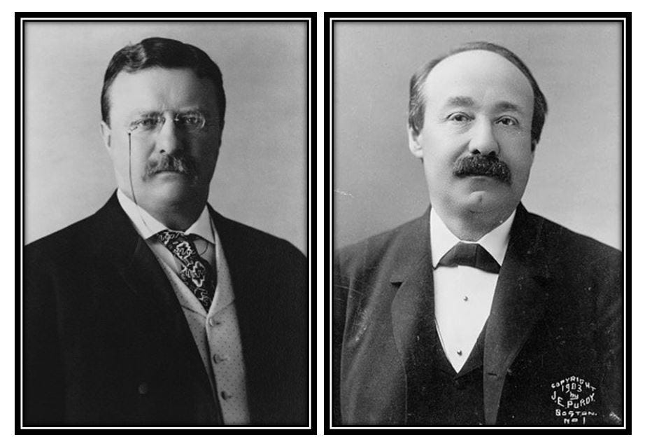 Headshots of Bonaparte and Roosevelt