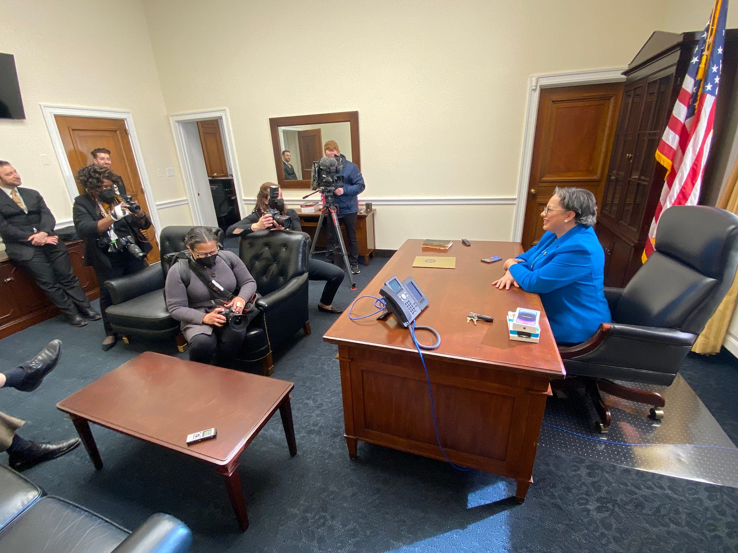 Jennifer McClellan in ger new congressional office on Capitol Hill