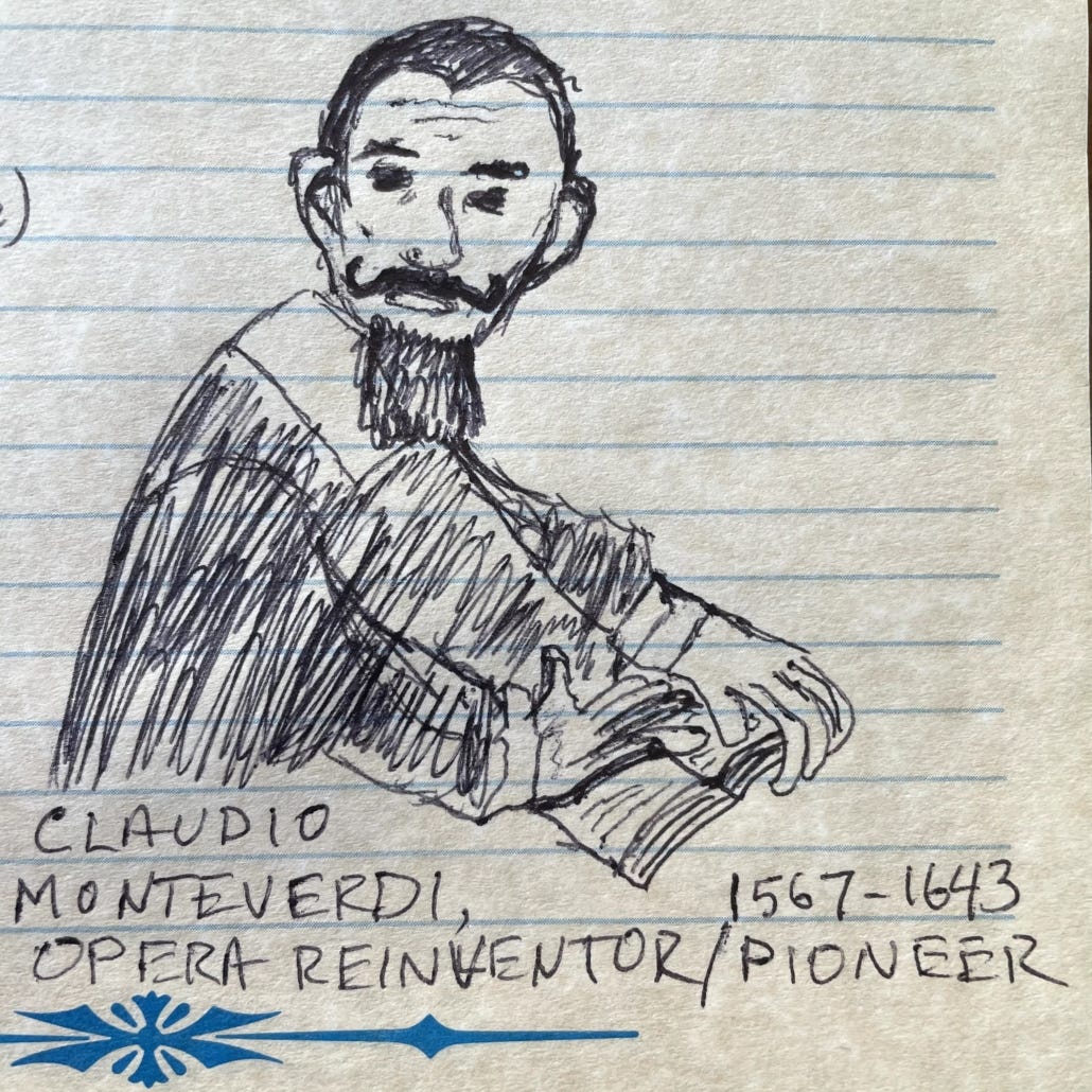 monteverdi composer sketch portrait