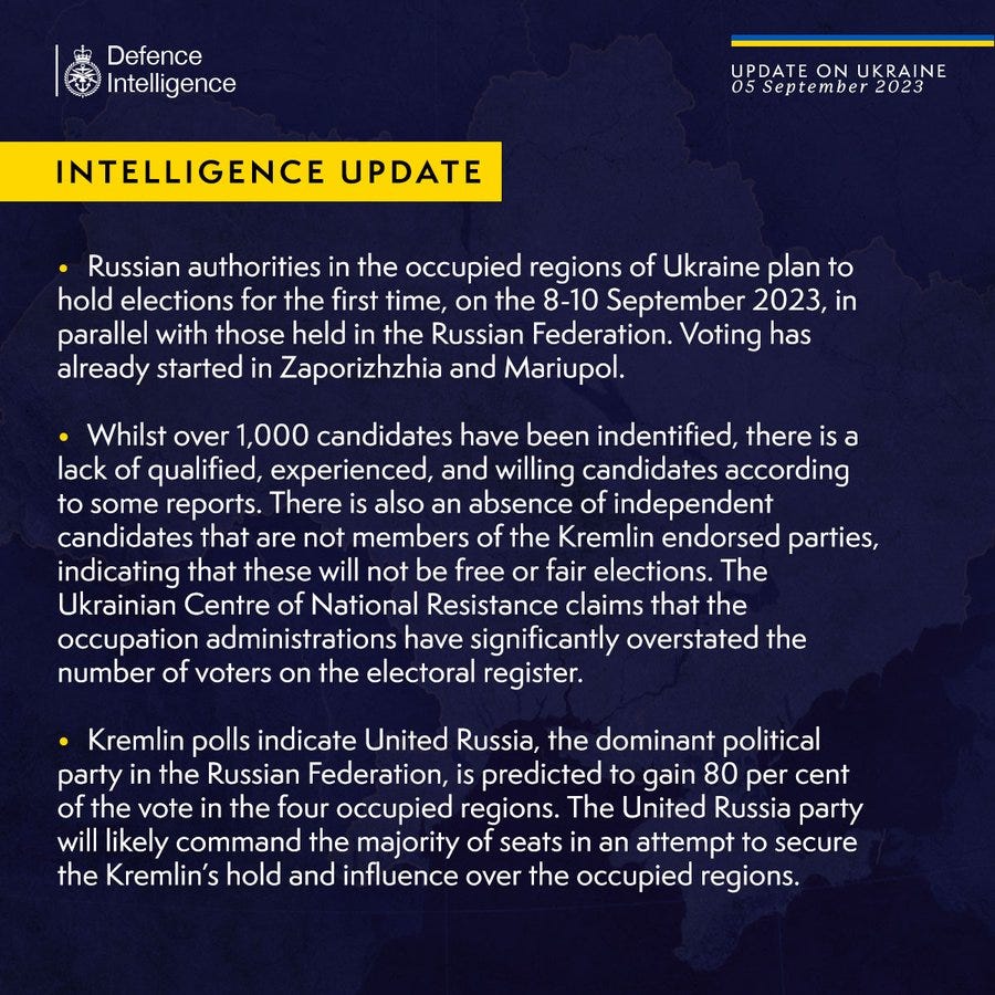 Defence intelligence update text 