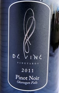 De Vine Pinot Noir 2011 Label - BC Pinot Noir Tasting Review 21 