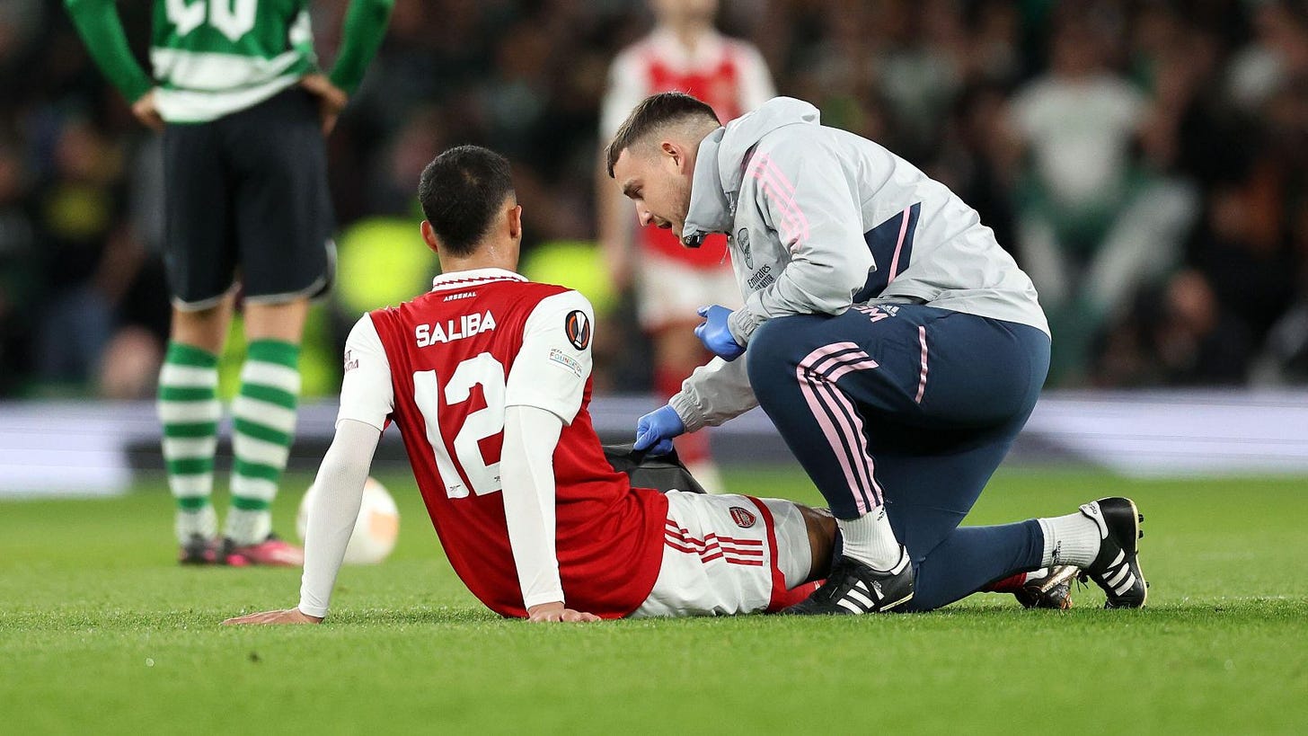 Arsenal hit by huge Saliba injury update as report names Chelsea man in  three options to replace him