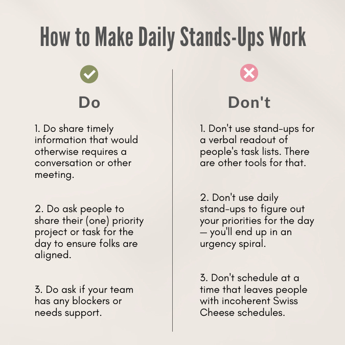 do's and don'ts daily stand-ups