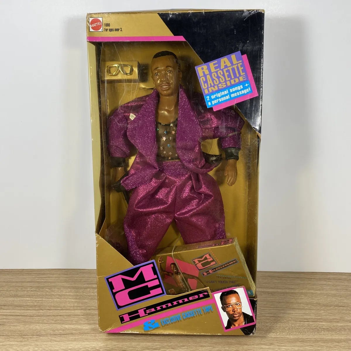 Vintage Mattel MC HAMMER Action Figure Doll w/Cassette Tape SEALED