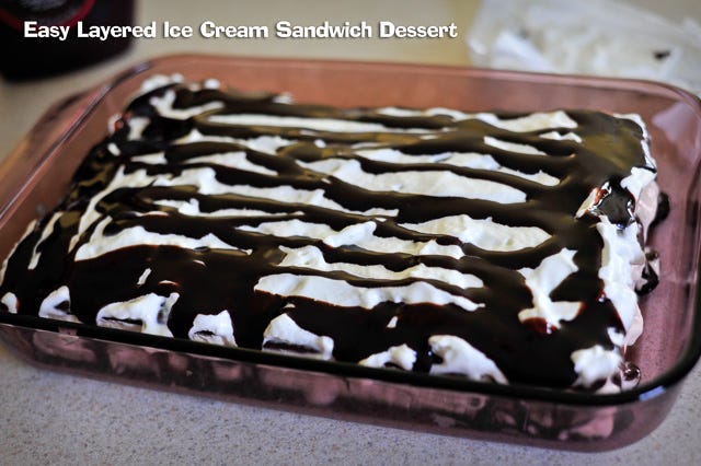 Easy Layered Ice Cream Sandwich Dessert
