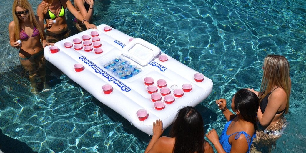 floating beer pong table