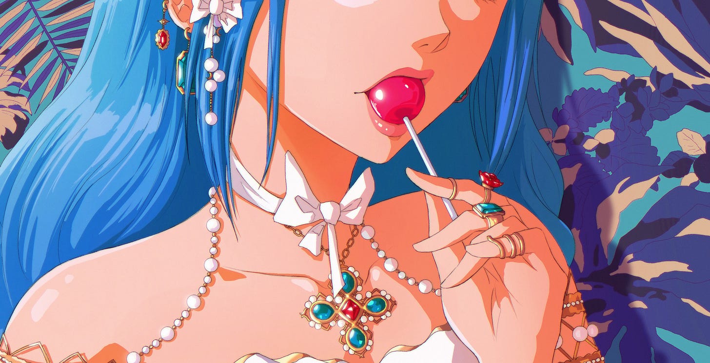 Anime 4096x2096 One Piece Nefertari Vivi jewelry lollipop
