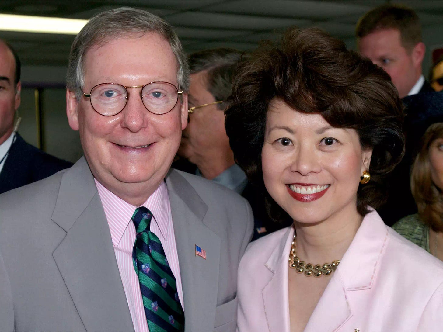 Mitch Mcconnell and Elaine Chao at The 128th Running Of The Kentucky Derby in 2002