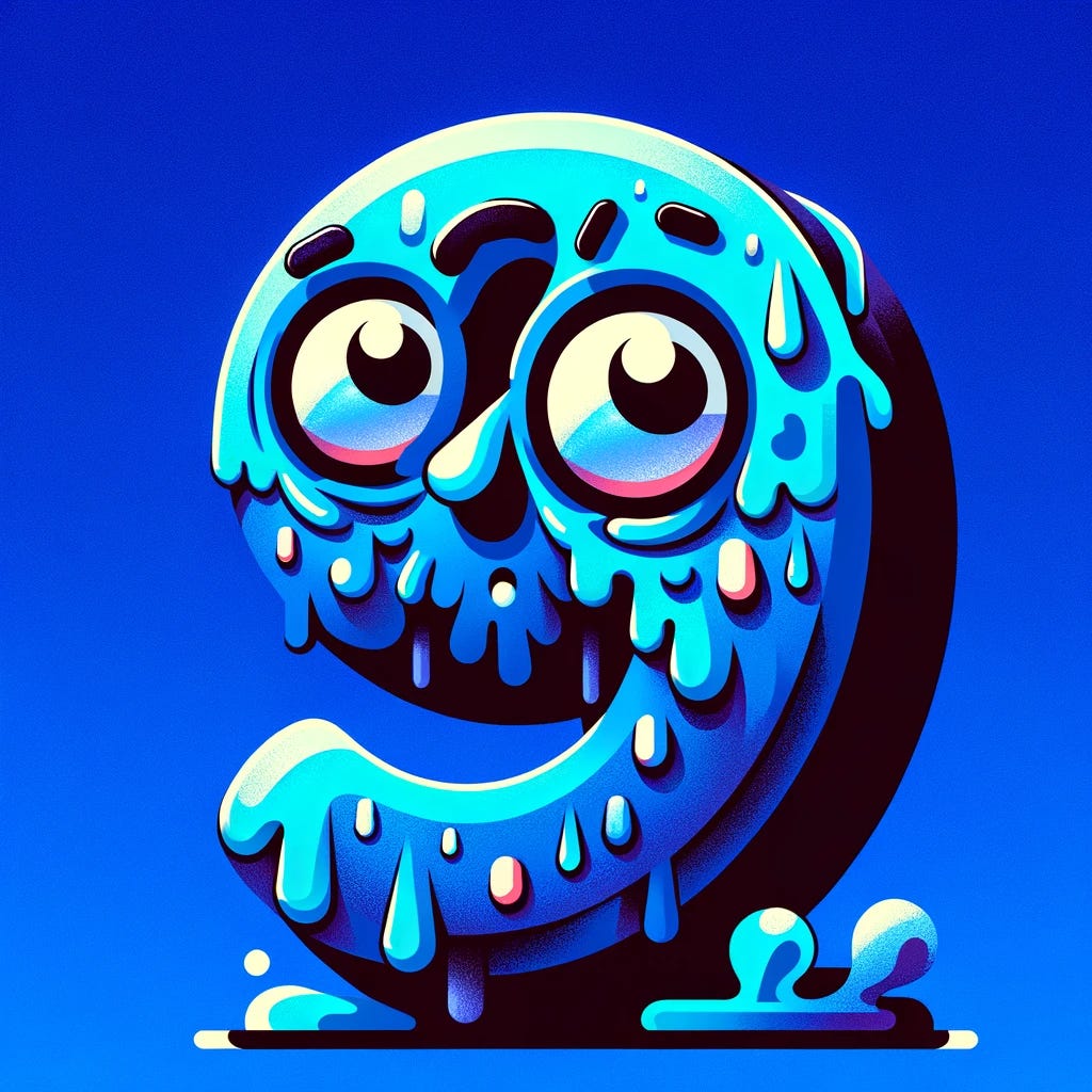 A vibrant cartoon illustration featuring a character resembling the number 9. The character is designed with playful, exaggerated features to emphasize its worried expression. The background is solid with a HEX color #001426, a deep blue tone, which contrasts with the bright and colorful character. The overall style is whimsical, focusing on the anthropomorphic qualities of the number 9, adding a unique twist to the concept of numbers as characters.