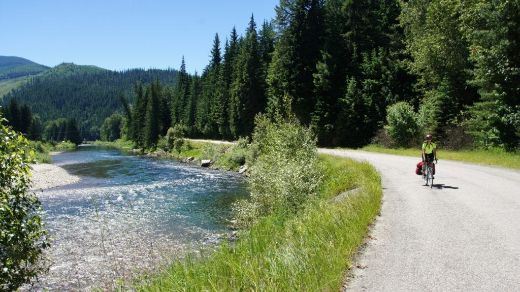 Exploring a gravel road near the Idaho-Montana border.