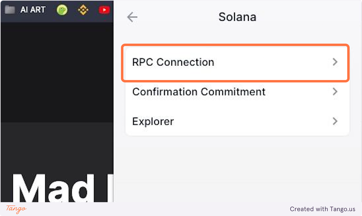 Click on RPC Connection