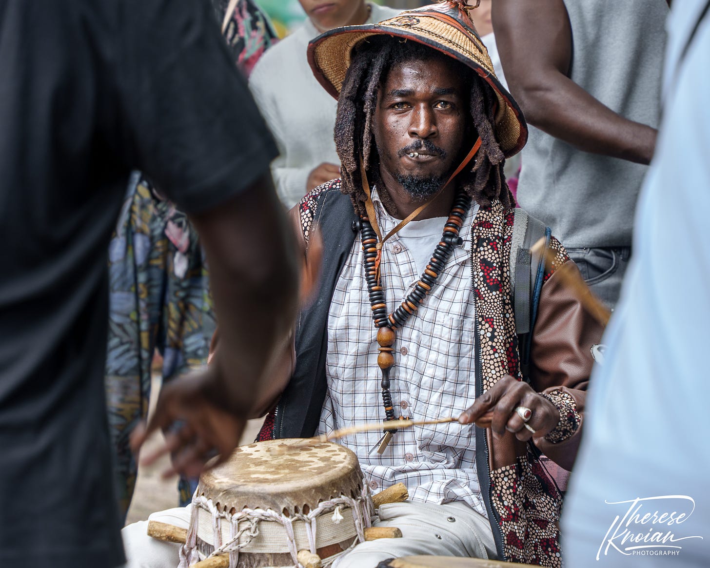 Photograph of a Jamaican drummer in Berlin