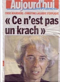 Christine Lagarde se prononce sur la crise financière de 2007...