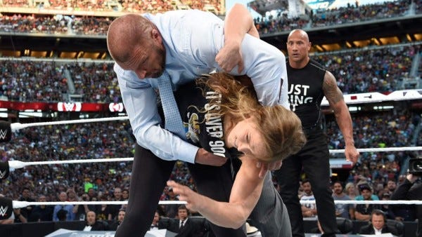 ronda rousey with dwayne johnson bulge shots 2015