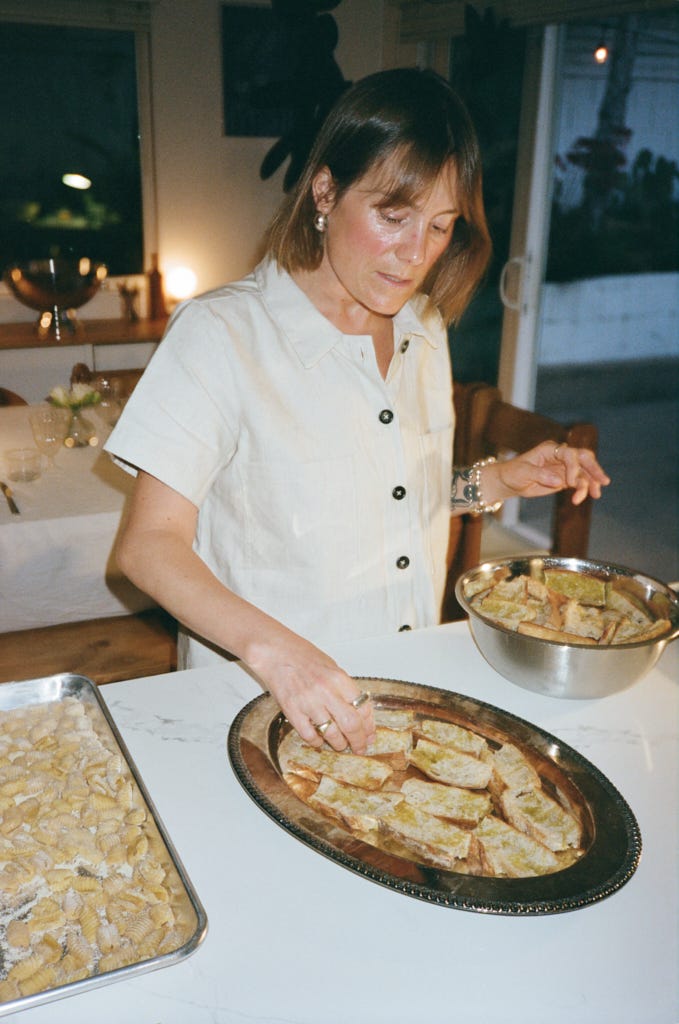 Chloe Walsh preparing crostinis