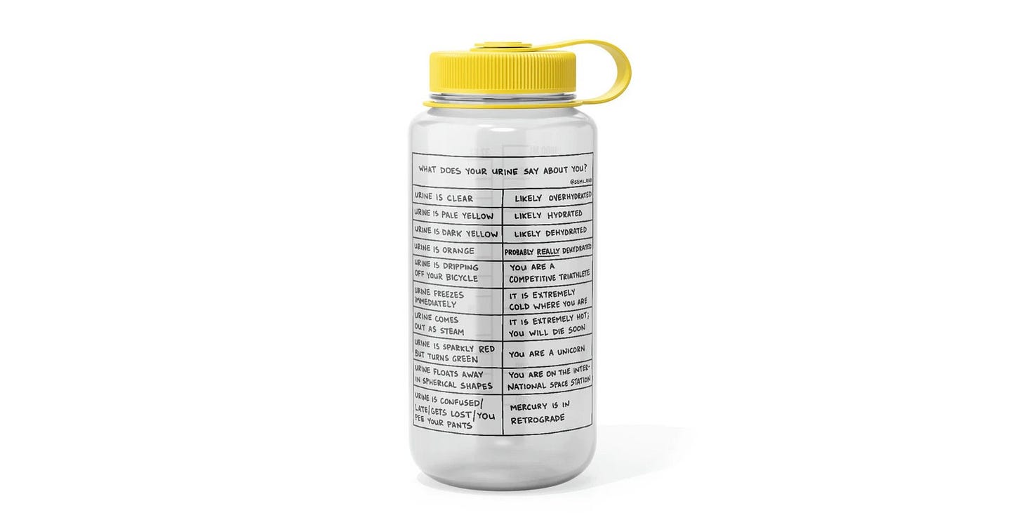 what does your urine say about you water bottle