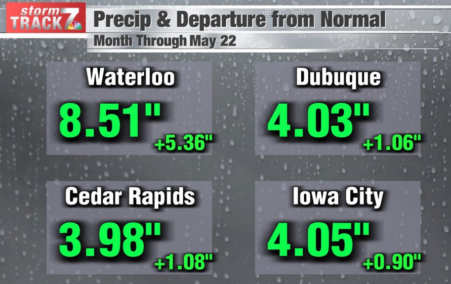 Moisture levels from normal as of May 22