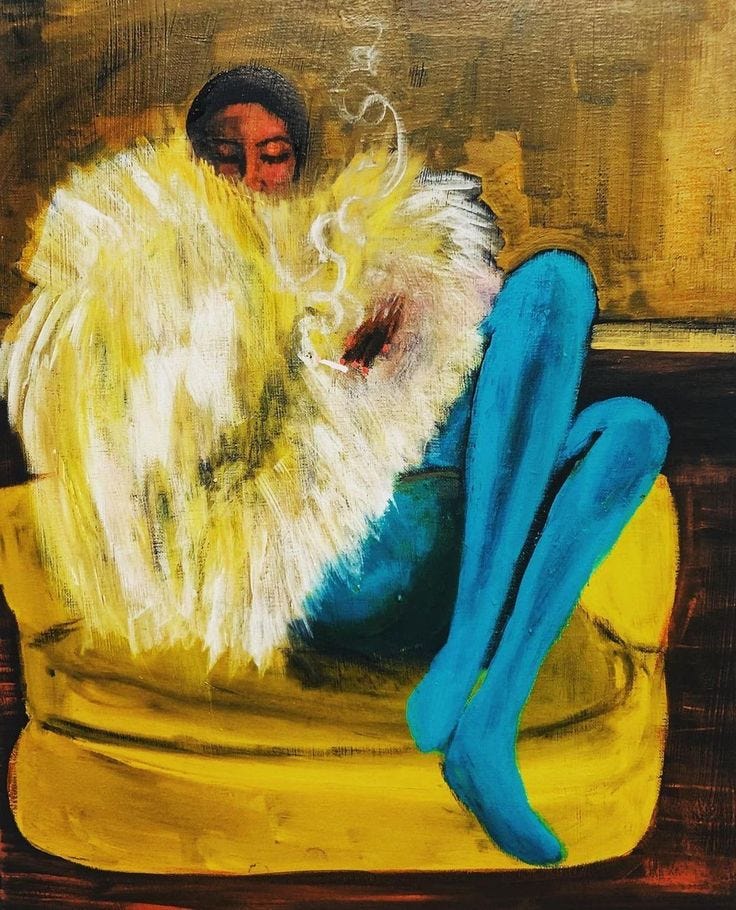 a l y s e g a g n o n on Instagram: "At Home with Danielle McKinney .  #daniellemckinney #painting #acrylic #figure #femaleartist #contemporaryart  @danielle_mck… | Black art painting, Art painting, Afrocentric art