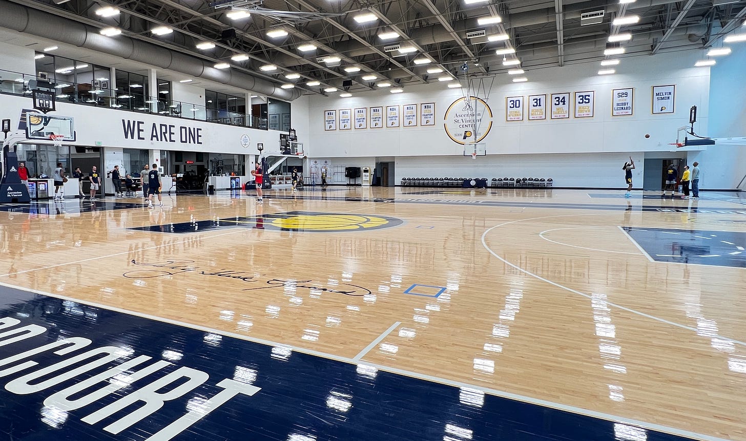 A look inside the St. Vincent Center after Pacers practice.