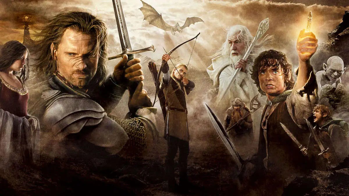 The poster for the Lord of the Rings trilogy