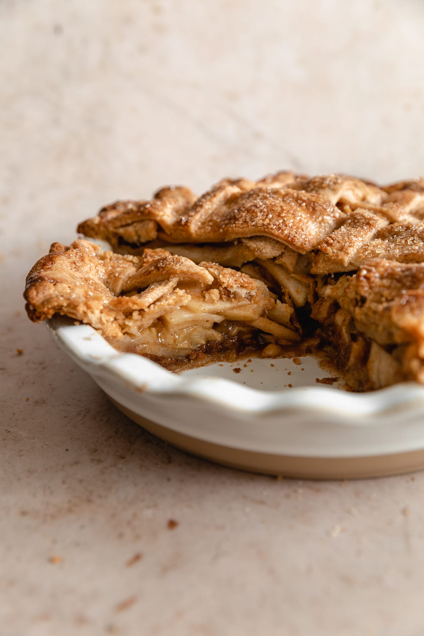 Vegan dark and stormy apple pie slice