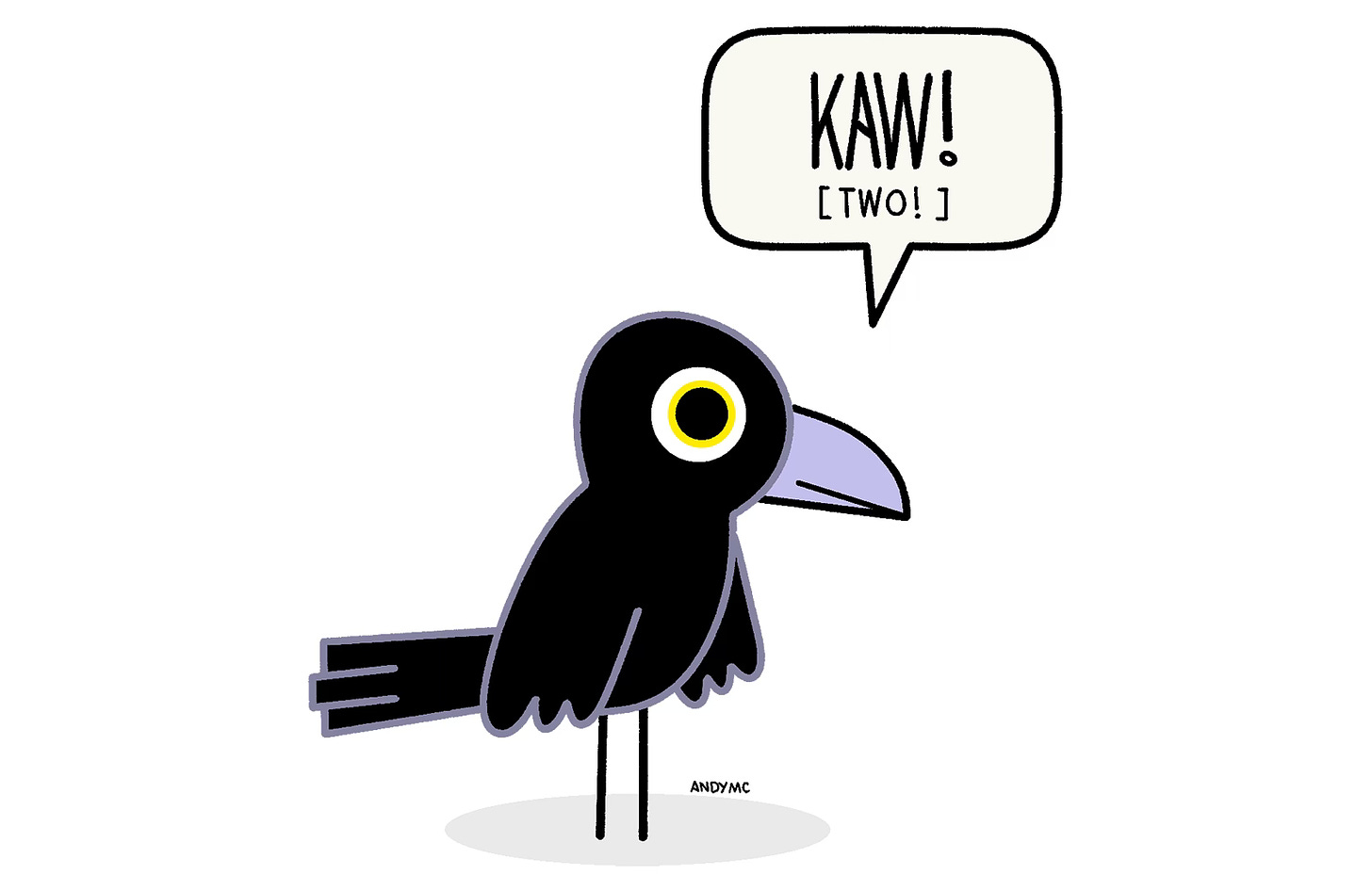 an illustration of a crow