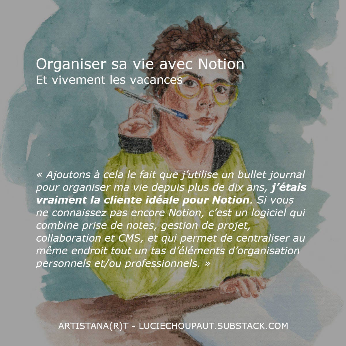 Vignette Pinterest Organiser sa vie avec Notion